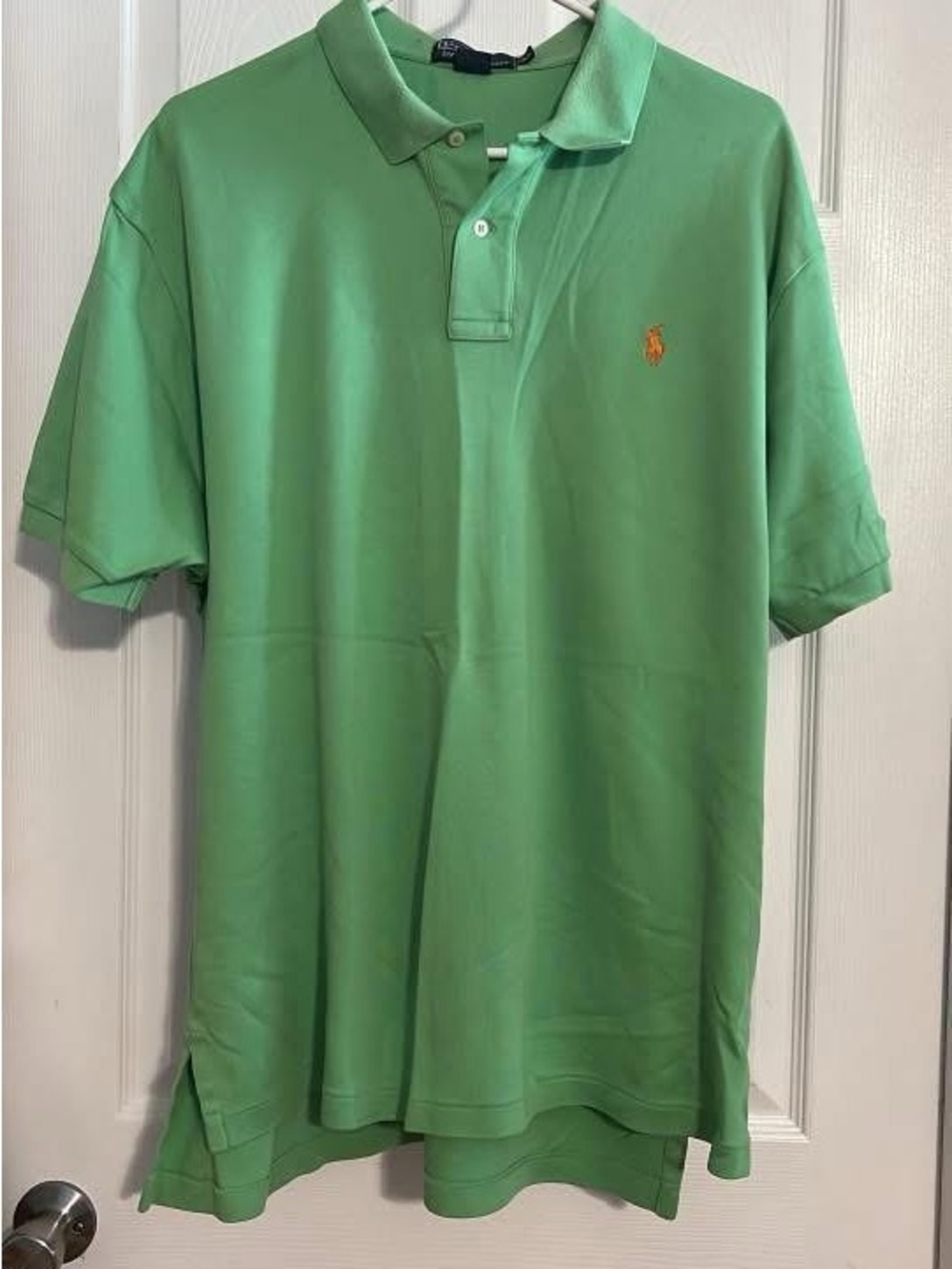 Ralph Lauren Light Green Polo with Orange Pony